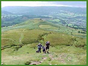 The walk up to Pen Cerrig-calch. (Another Larry photo)